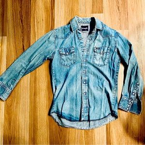 Denim snap button shirt